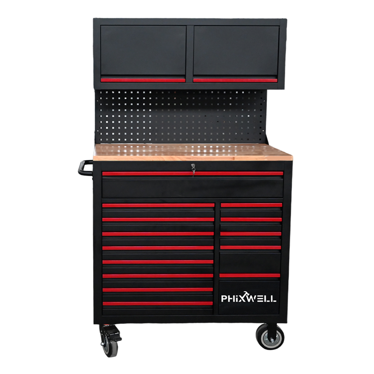 719522 PHIXWELL Multifunctional 14 drawers Tool Workstation na may hanging cabinet