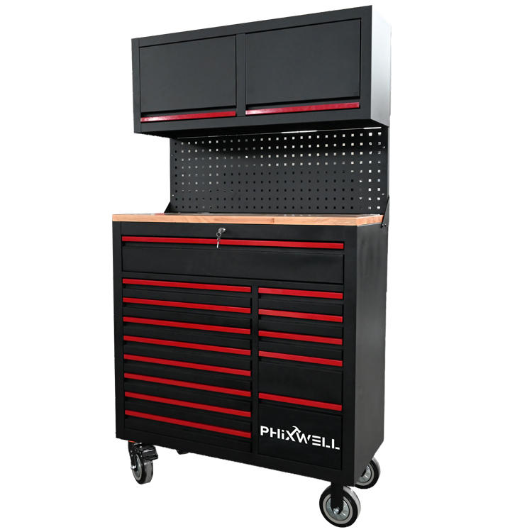 719522 PHIXWELL Multifunctional 14 drawers Tool Workstation na may hanging cabinet