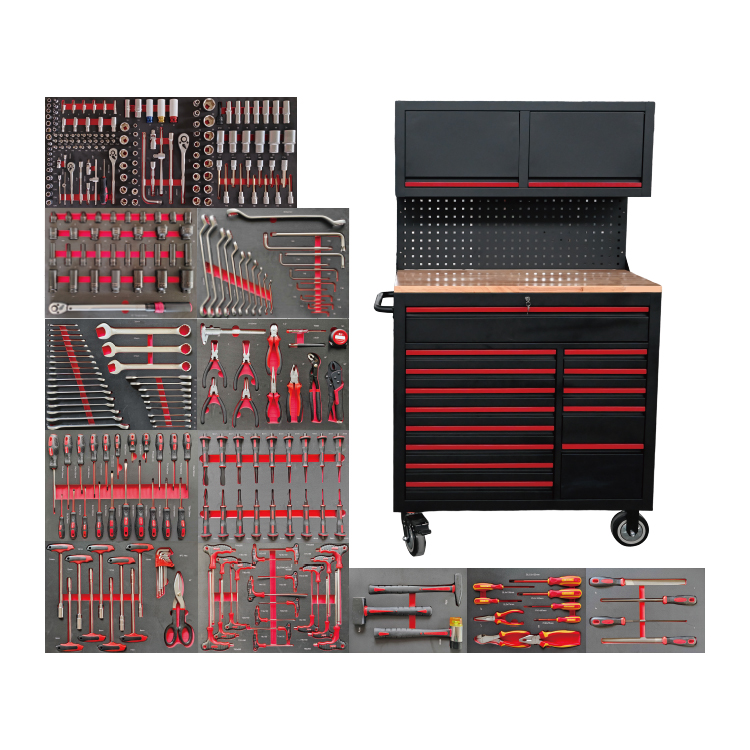 719522 PHIXWELL Multifunctional 14 drawers Tool Workstation na may hanging cabinet
