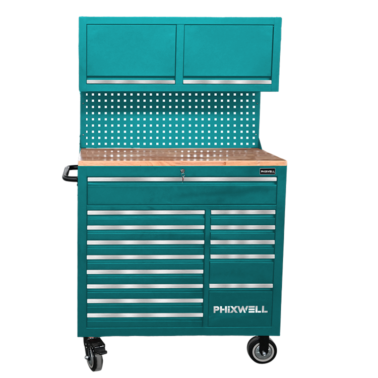 719522 PHIXWELL Multifunctional 14 drawers Tool Workstation na may hanging cabinet