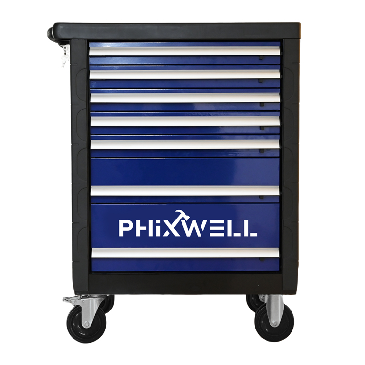 719511 PHIXWELL 7 drawers tool cabinet na may mga plastic na protektor sa sulok at mga cover plate