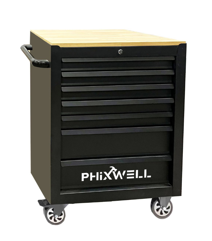 719506 PHIXWELL 7 drawers storage cabinet na may countertop na gawa sa kahoy