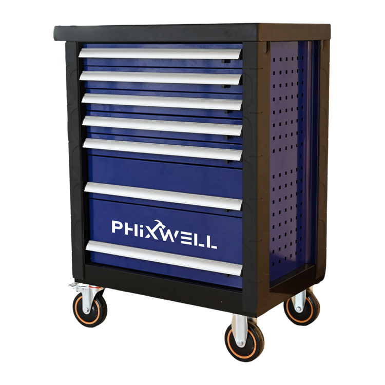 719511 PHIXWELL 7 drawers tool cabinet na may mga plastic na protektor sa sulok at mga cover plate