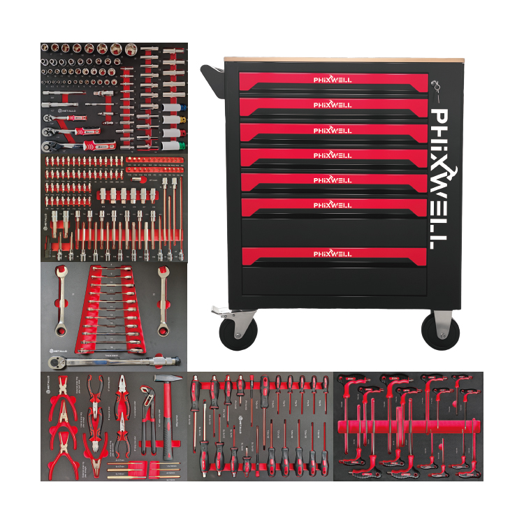 719507 PHIXWELL 7 drawers tool cabinet na may countertop