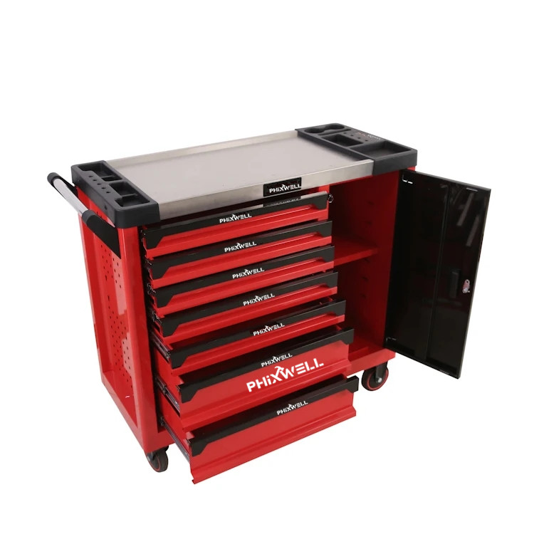 719514 PHIXWELL 7 drawers tool cabinet na may gilid na pinto