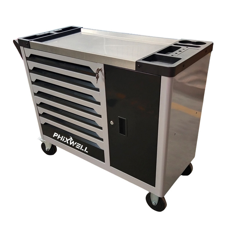 719514 PHIXWELL 7 drawers tool cabinet na may gilid na pinto