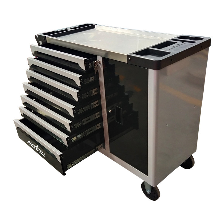 719514 PHIXWELL 7 drawers tool cabinet na may gilid na pinto
