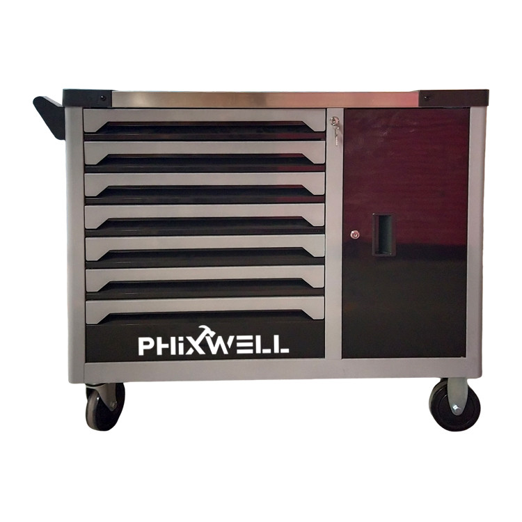 719514 PHIXWELL 7 drawers tool cabinet na may gilid na pinto