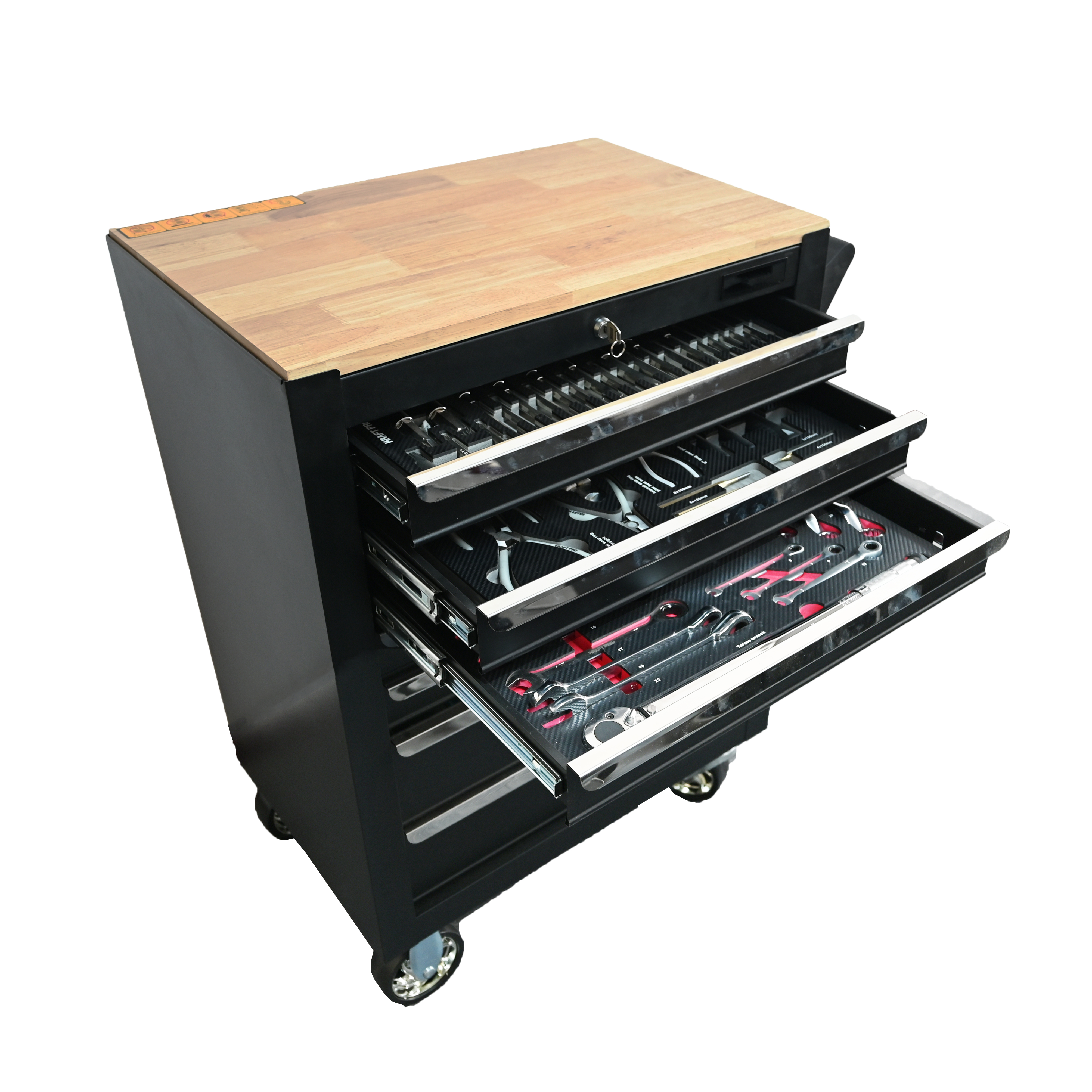 719506 PHIXWELL 7 drawers storage cabinet na may countertop na gawa sa kahoy