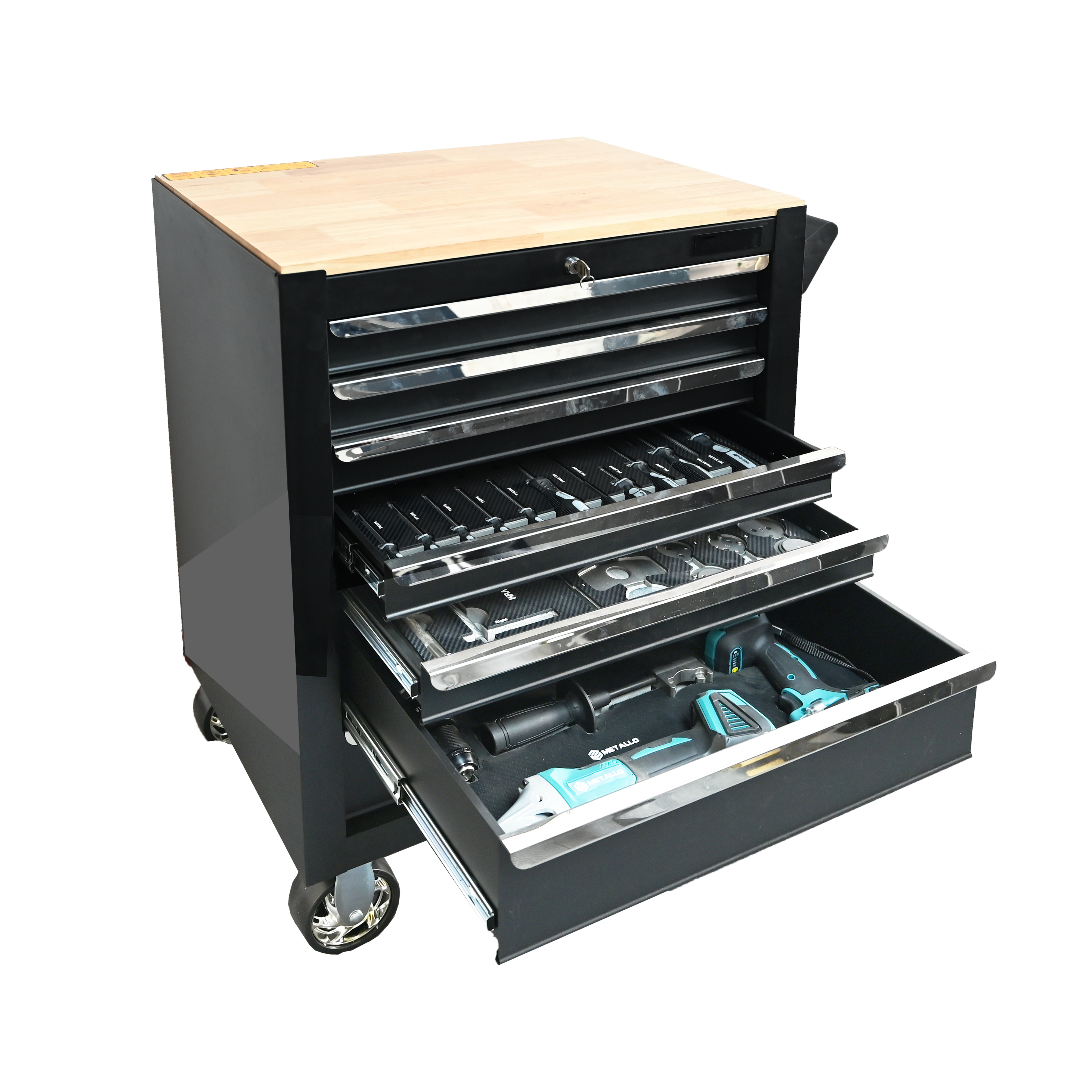 719506 PHIXWELL 7 drawers storage cabinet na may countertop na gawa sa kahoy